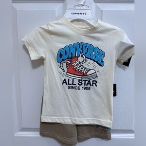 NWT Converse All Star Graphic Tee and Shorts Set, Size 4
